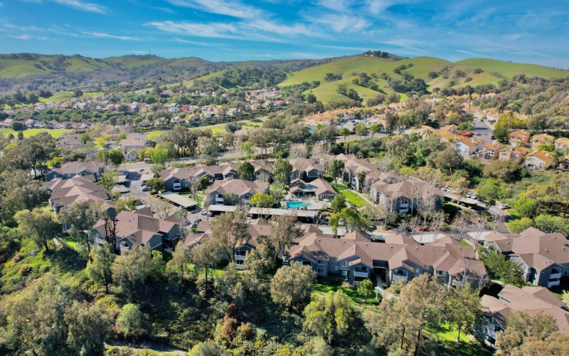 Aerial View of Property at Village Oaks in Chino Hills, California