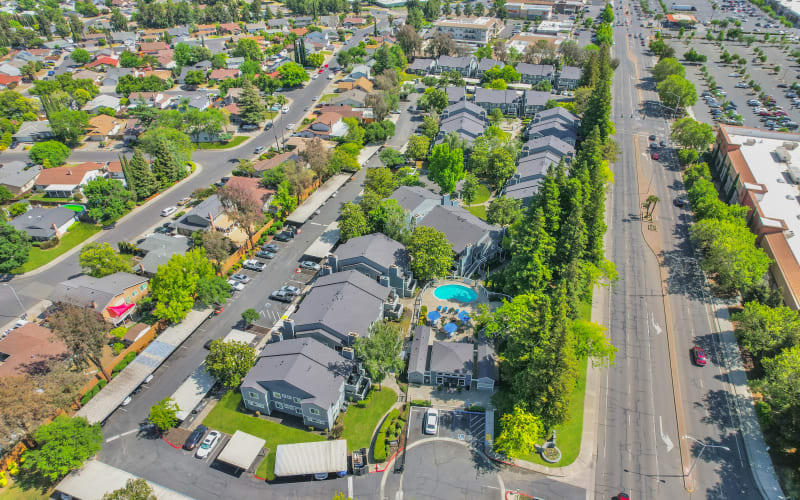 Aerial View of Bennington Apartments in Fairfield, California