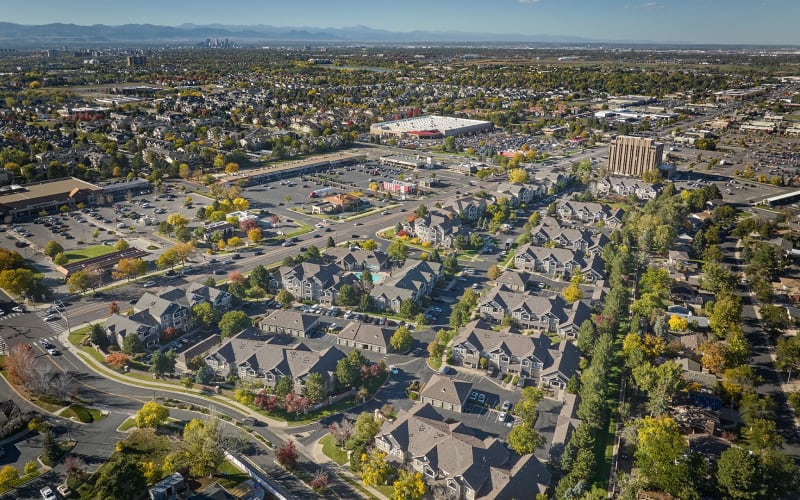 Aerial View of Crestone Apartments in Aurora, Colorado