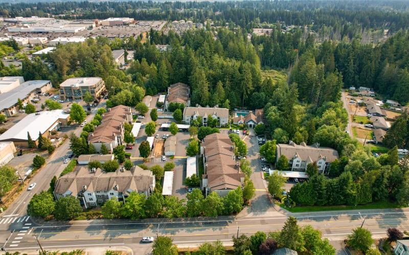Aerial View of Property at Wildreed Apartments in Everett, Washington
