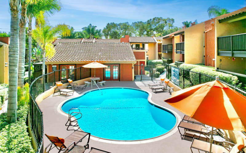 Swimming pool at Shadow Ridge Apartments in Oceanside, California