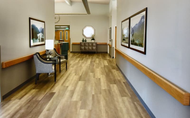 Hallways at Regency Harmony House Rehabilitation & Nursing Center in Brewster, Washington