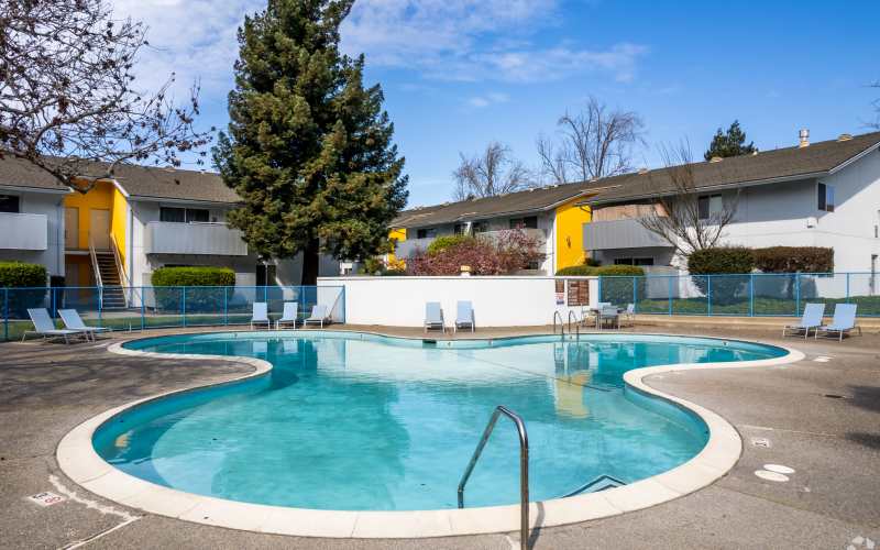 Resort-style swimming pool Lakeside Village in San Leandro, California