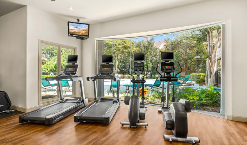 Cardio area in the fitness center at The Lodge at Westover Hills in San Antonio, Texas