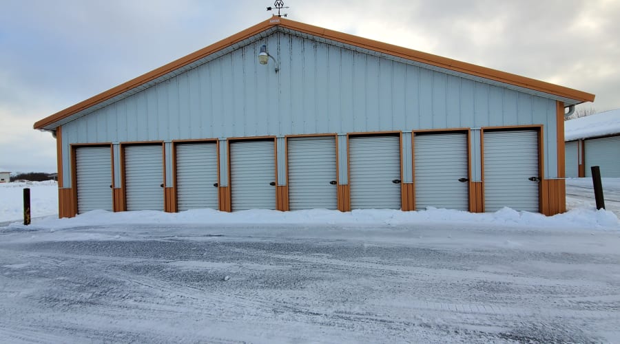 The drive-up storage units at KO Storage of Alexandria - East in Alexandria, Minnesota