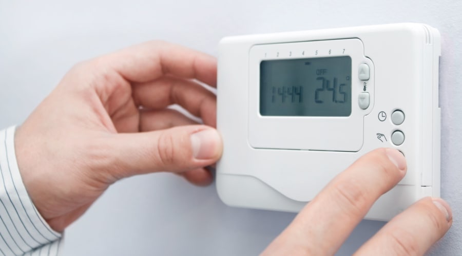 Temperature controlled thermostat at KO Storage in Valley City, North Dakota