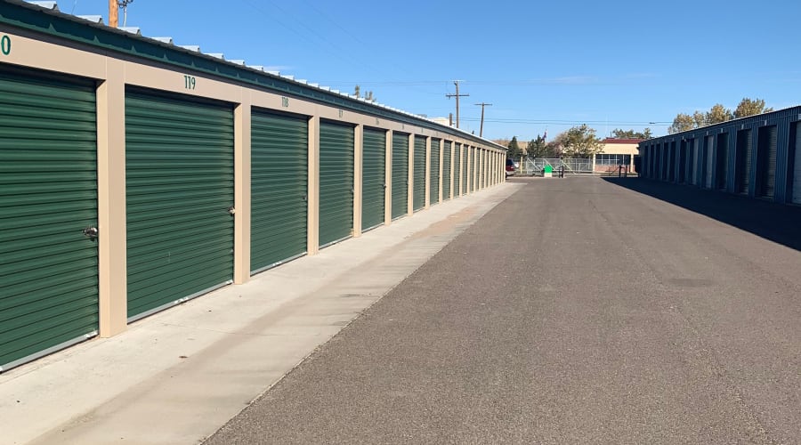 The exterior storage units at KO Storage in Casper, Wyoming