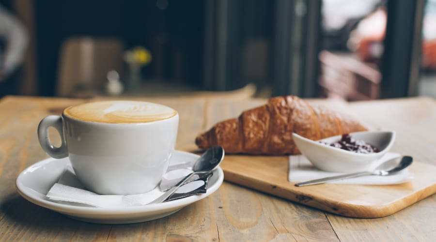 Coffee and croissant in Nashville, TN near Candlewood Apartment Homes