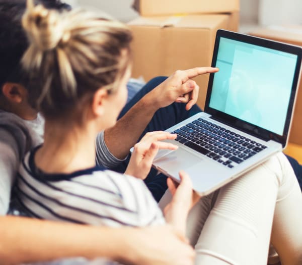 Couple looking at A Better Self Storage online