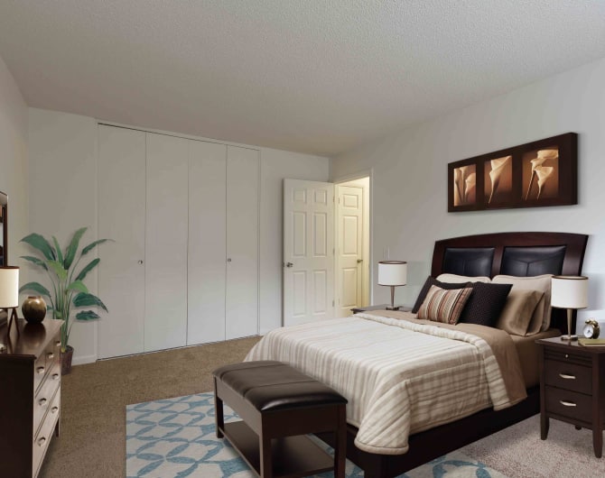 Bedroom at Penfield Village Apartments in Penfield, NY