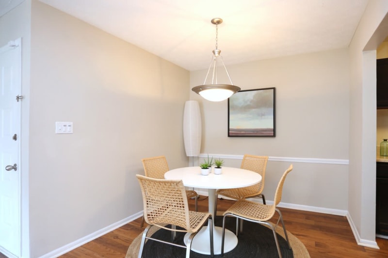 Dining nook in a model apartment at The Everette at East Cobb in Marietta, Georgia