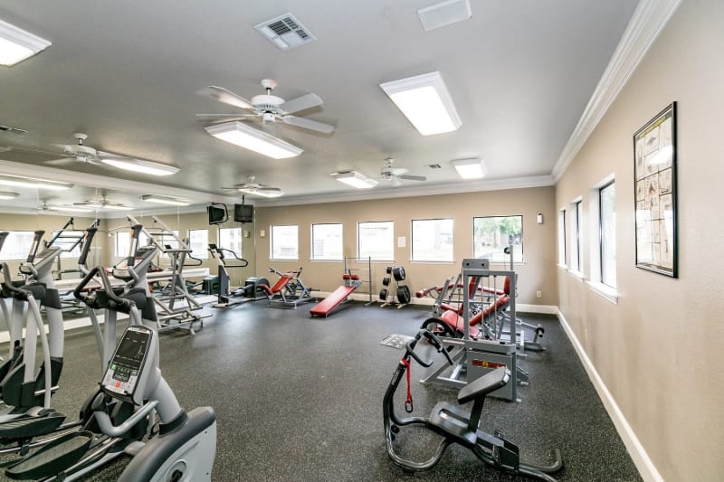Gym at The Aidan in Lewisville, Texas