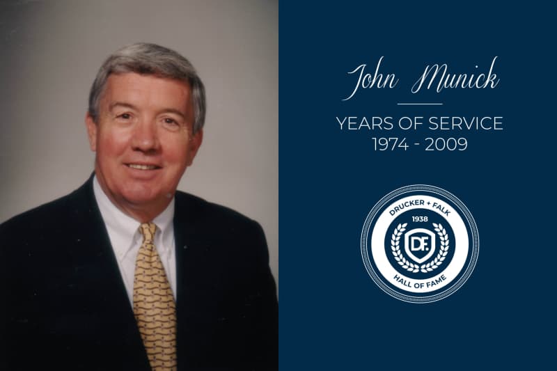John Munick Drucker + Falk Hall of Fame Inductee