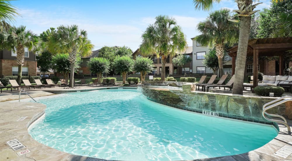Inground swimming pool at River Pointe in Conroe, Texas