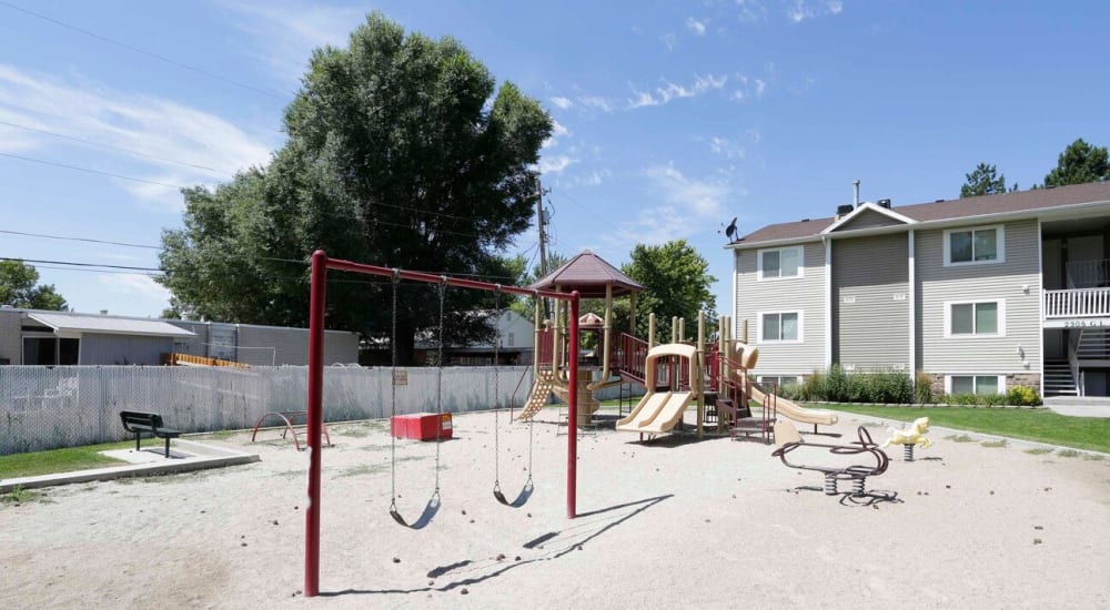 The community playground at Valley Park Apartments in Salt Lake City, Utah