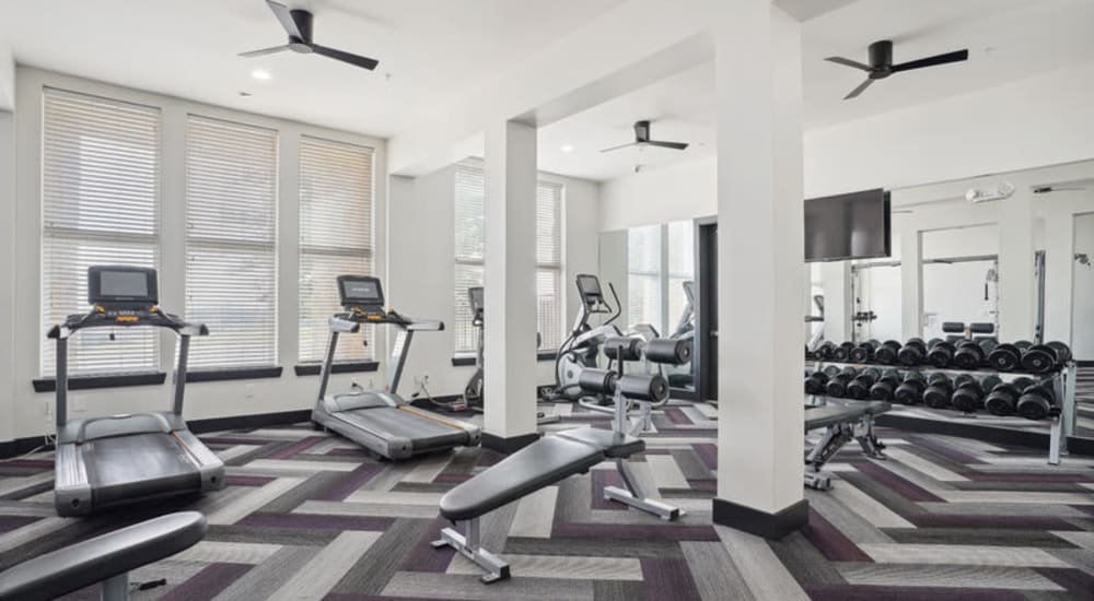 Gym area at 4000 Hulen Apartments in Fort Worth, Texas