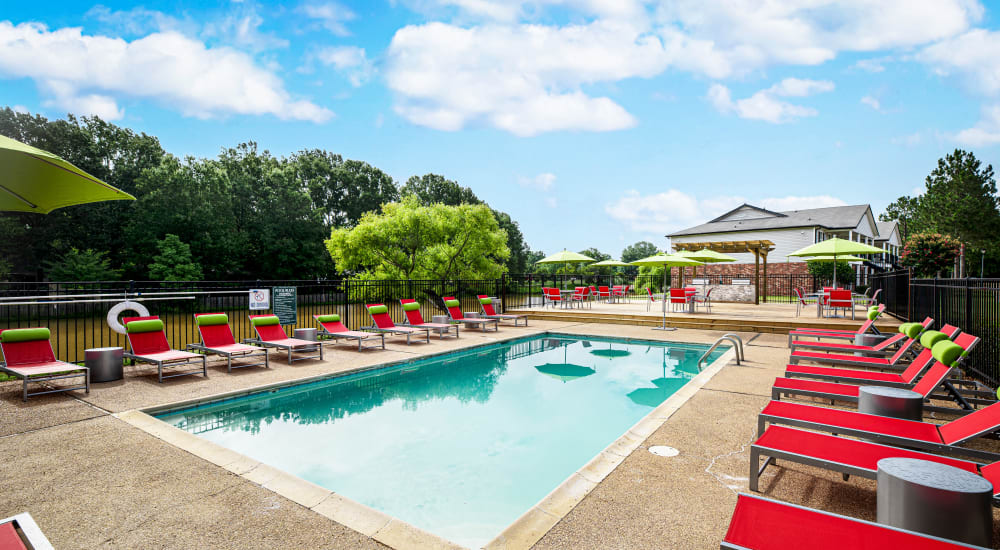Swimming pool and deck at Southwind Apartments in Richland, Mississippi