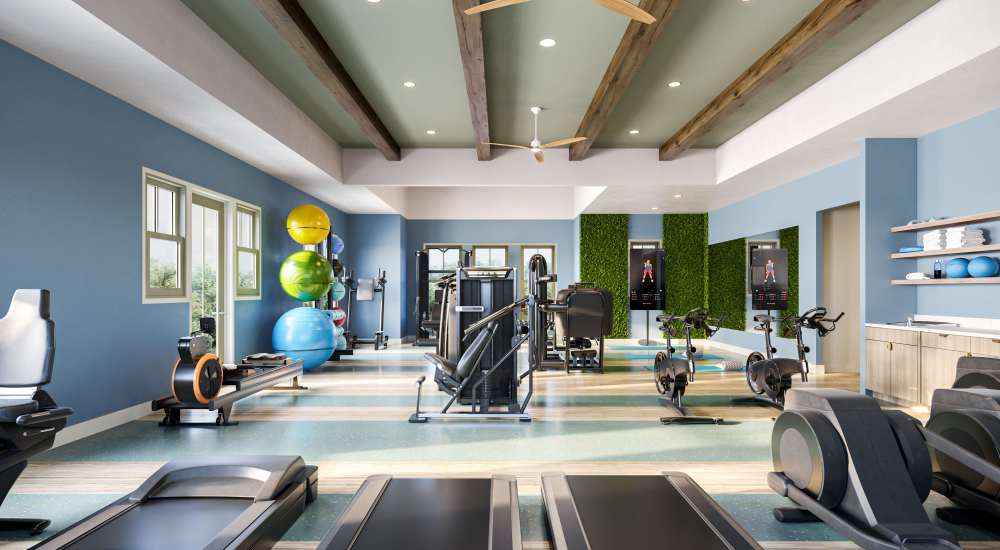 Fitness center at Encore Luxury Residences in Little River, South Carolina