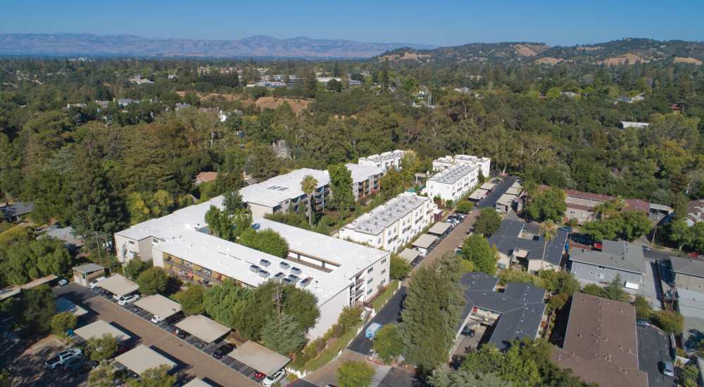 Aerial view of Vivere in Los Gatos, California