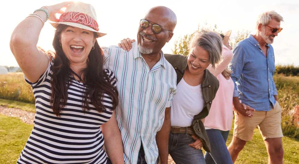 Group of diverse friends at Mable H Kehres Apartments in Monroe, Michigan