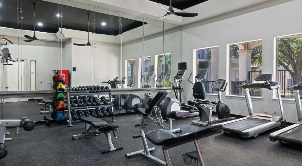 Gym area at Lakes At Lewisville in Lewisville, Texas
