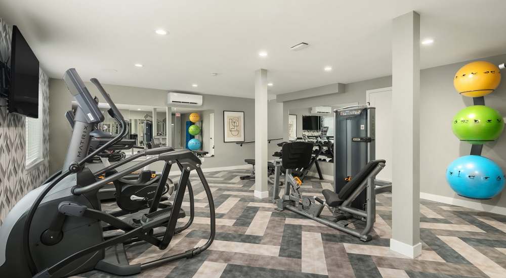 Fitness center with plenty of equipment Cascadia at Fairwood Landing in Renton, Washington