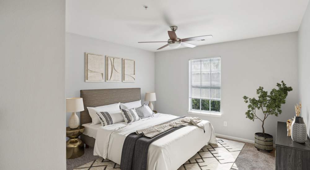 Apartment living room at 18Thirty Apartments in Madison, Tennessee
