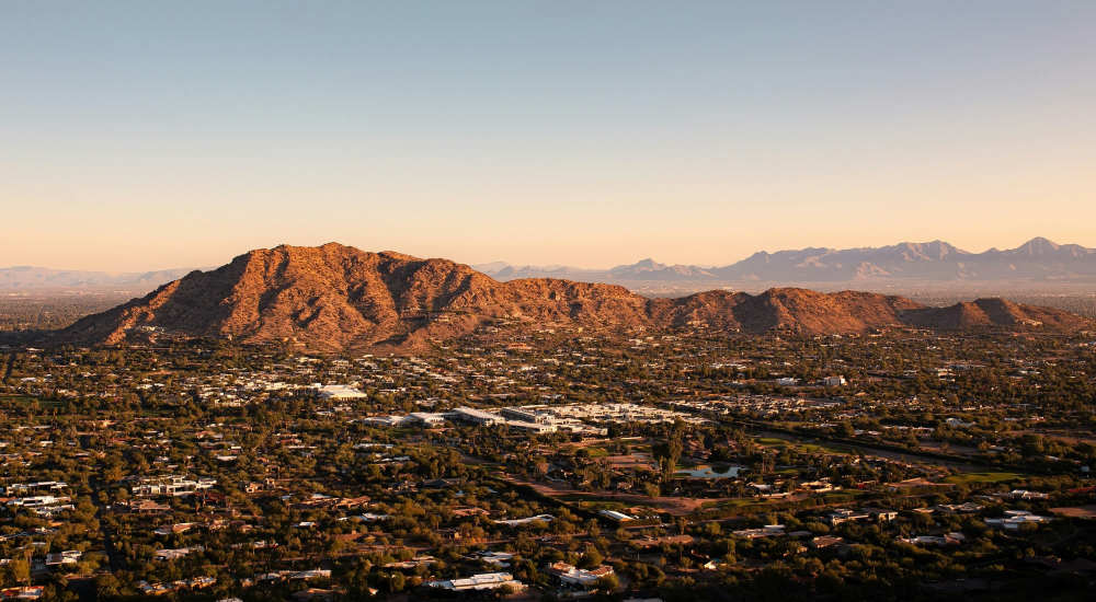 Mountainous backdrop at Ninety Degrees in Phoenix, Arizona