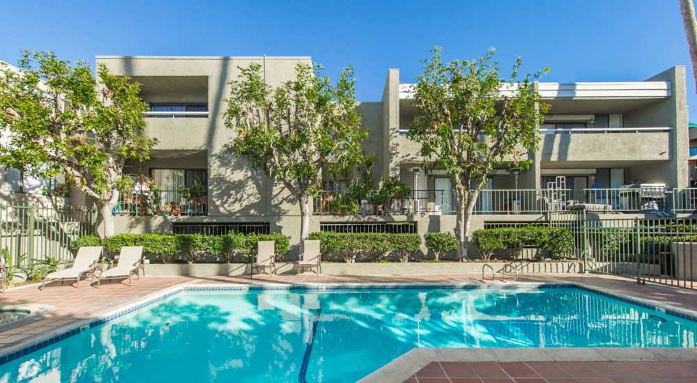 Swimming pool at Encino Crest Apartments in Encino, California