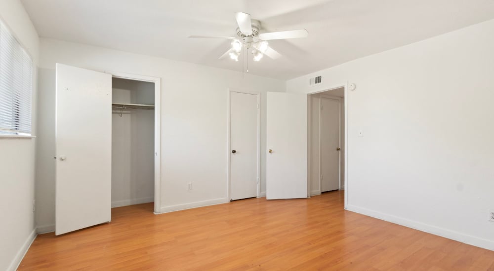 Living space showing kitchen SunBlossom Cottages in Houston, Texas