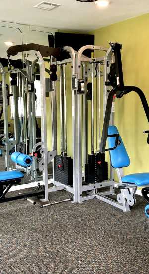 Modern Fitness Center at The Abbey at Montgomery Park in Conroe, Texas