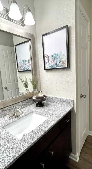 Spacious bathrooms at The Abbey at Jones Road in Houston, Texas