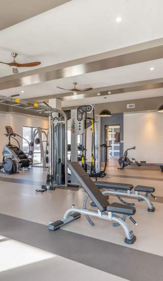 Learn more about the fitness center and other amenities at 101 Depot in Smyrna, Tennessee