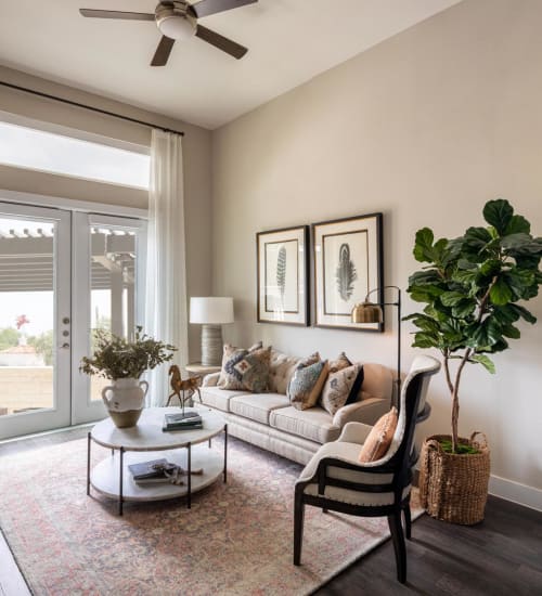 Model home's living area with incredible community views at Magnolia Heights in San Antonio, Texas