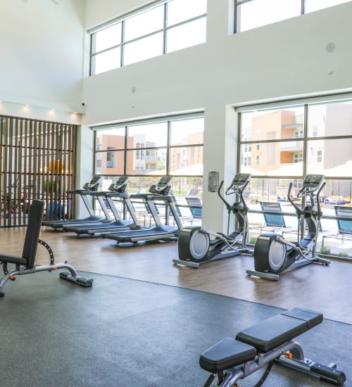 Fitness center at Sutter Green Apartments in Sacramento, California