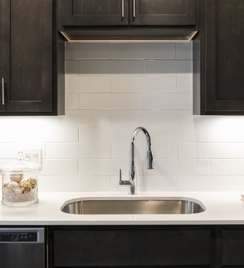 Stainless-steel appliances at Altair At The Preserve in O'Fallon, Missouri