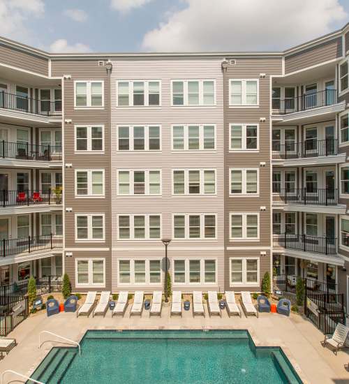 Balcony view at Altair At The Heights in Richmond Heights, Missouri