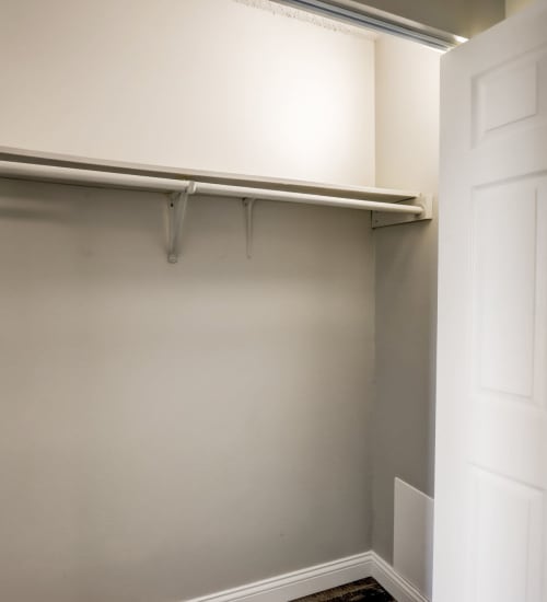 A closet at Bartlett Court Apartments in Streamwood, Illinois