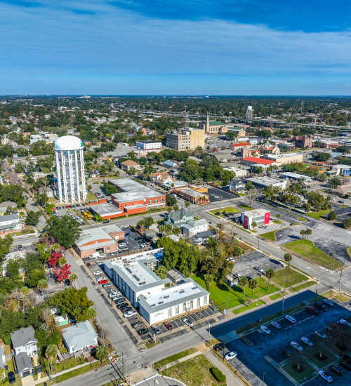 Arial view at Villa Barcelona in Pensacola, Florida