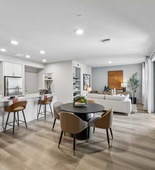 Spacious Living Room at The Margaret at Riverfront in Dallas, Texas