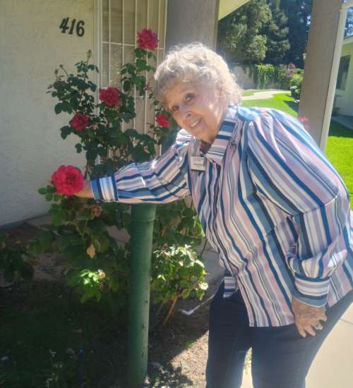 Resident laughing at Truewood by Merrill, Modesto in Modesto, California