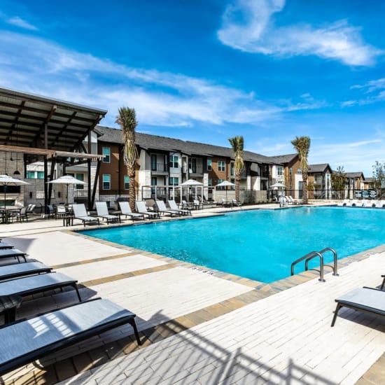 The swimming pool at Cypress McKinney Falls in Austin, Texas