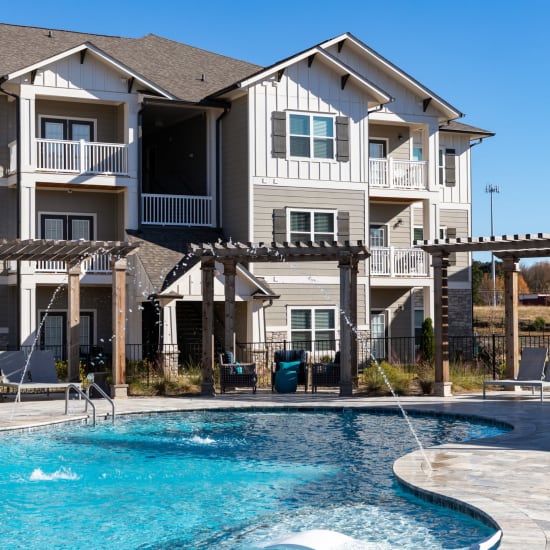 The swimming pool at The Alexandria in Madison, Alabama