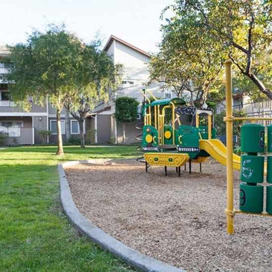 Outdoor playground at Alderwood Park in Newark, California