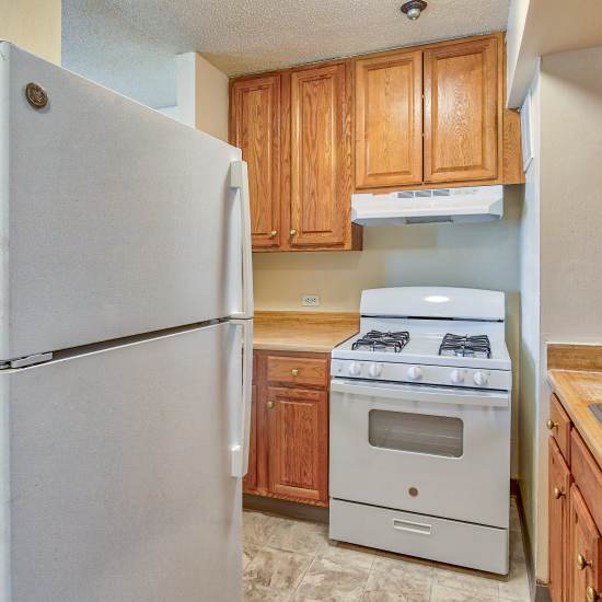Kitchens with full size appliances at Shore Hill in Brooklyn, New York