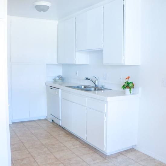Model kitchen at Sandpointe in Huntington Beach, California