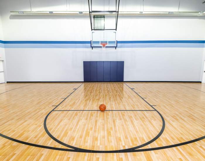 Indoor basketball court at Carrollton Park of North Dallas in Dallas, Texas