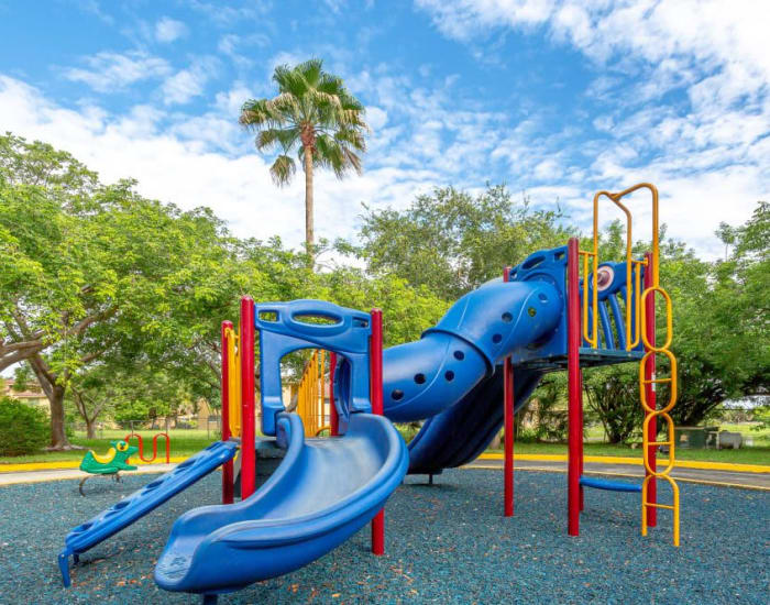The on-site playground at Fairway View in Hialeah, Florida