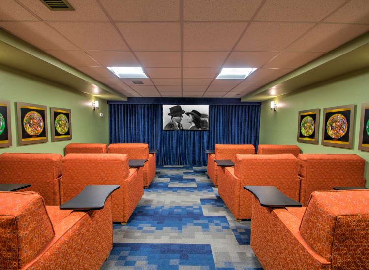 Onsite movie theater at Bella Vista Senior Living in Mesa, Arizona