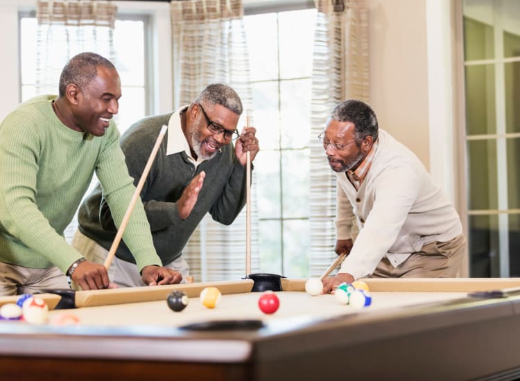 Friends play billiards at Parkview in Memphis, Tennessee